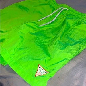guess neon nylon active shorts